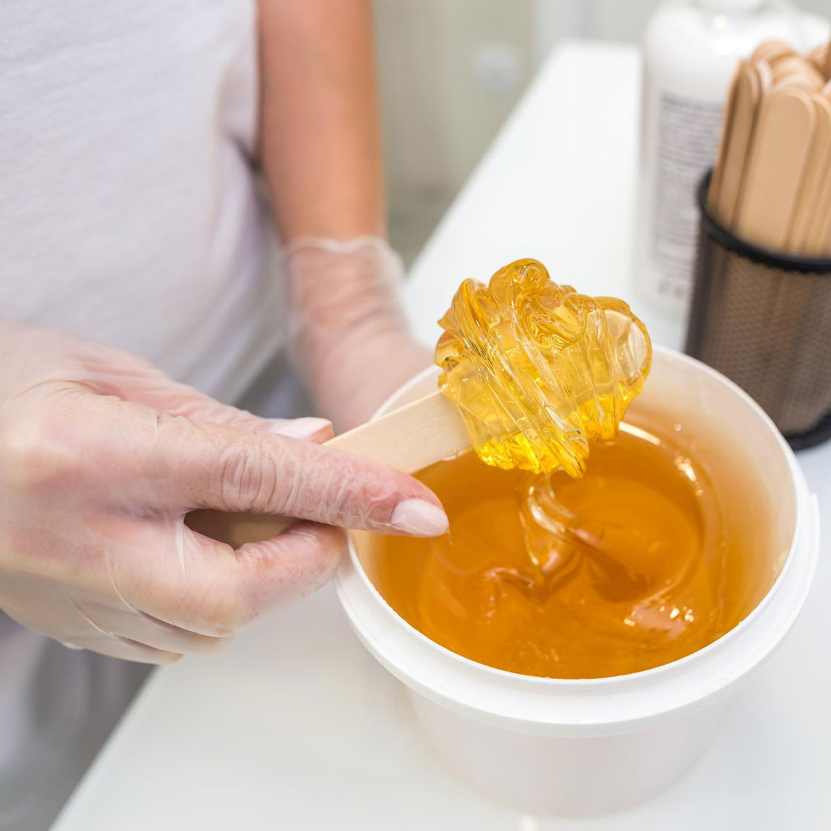 depilación con cera miel